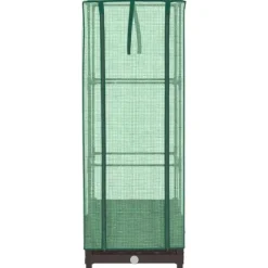 vidaXL højbed med drivhusovertræk 40x40x123 cm rattan-look