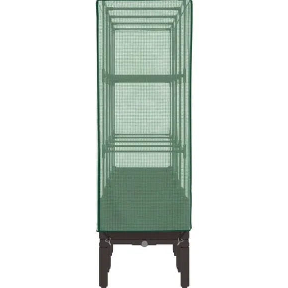 vidaXL højbed med drivhusovertræk 160x40x140 cm rattan-look