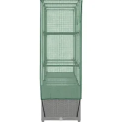 vidaXL højbed med drivhusovertræk 120x40x138 cm rattan-look
