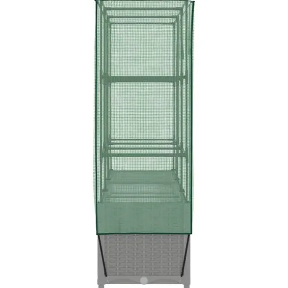 vidaXL højbed med drivhusovertræk 120x40x138 cm rattan-look