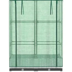 vidaXL højbed med drivhusovertræk 80x40x123 cm rattan-look