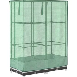 vidaXL højbed med drivhusovertræk 80x40x123 cm rattan-look