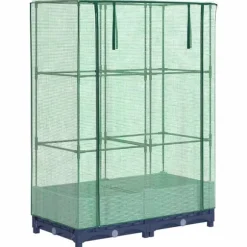 vidaXL højbed med drivhusovertræk 80x40x123 cm rattan-look