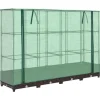 vidaXL højbed med drivhusovertræk 160x40x123 cm rattan-look