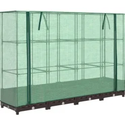 vidaXL højbed med drivhusovertræk 160x40x123 cm rattan-look