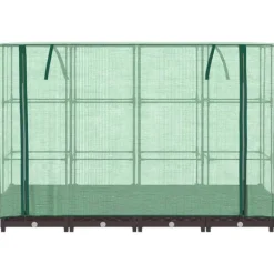 vidaXL højbed med drivhusovertræk 160x40x123 cm rattan-look