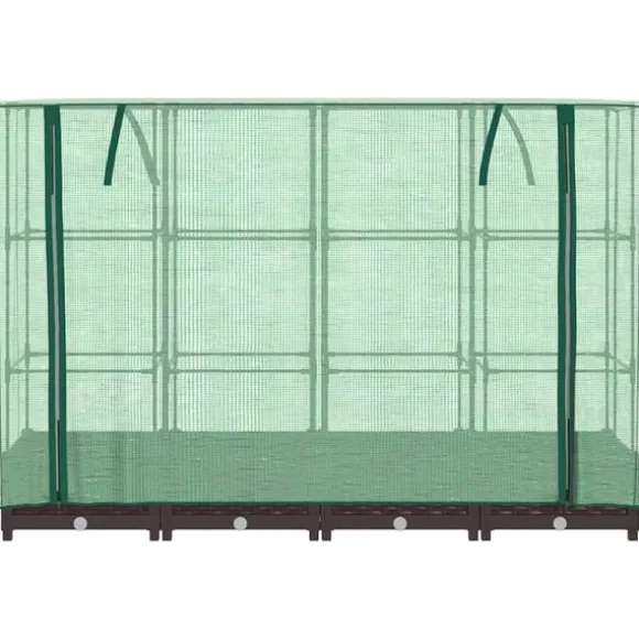 vidaXL højbed med drivhusovertræk 160x40x123 cm rattan-look