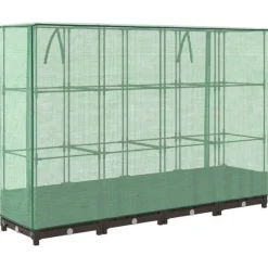 vidaXL højbed med drivhusovertræk 160x40x123 cm rattan-look