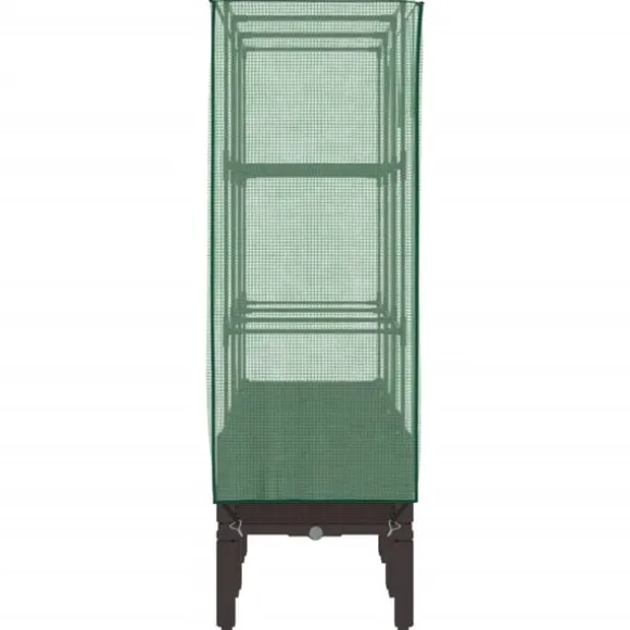 vidaXL højbed med drivhusovertræk 120x40x140 cm rattan-look