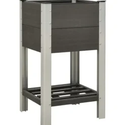 vidaXL højbed med hylde 50x50x90 cm WPC grå - Plantekrukker