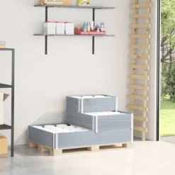 vidaXL højbed 120x80 cm 3 niveauer massivt fyrretræ grå