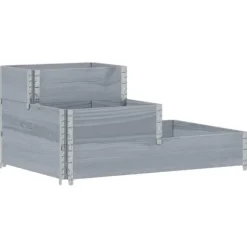 vidaXL højbed 120x80 cm 3 niveauer massivt fyrretræ grå
