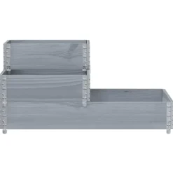 vidaXL højbed 120x80 cm 3 niveauer massivt fyrretræ grå