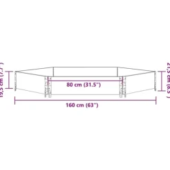 vidaXL højbed 160x160 cm massivt fyrretræ sekskantet grå