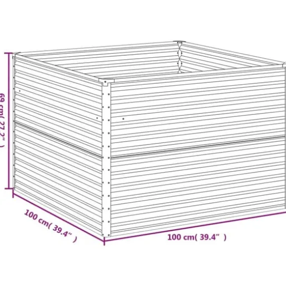 vidaXL højbed 100x100x69 cm cortenstål - Plantekrukker
