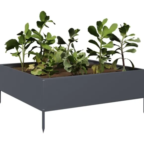 vidaXL højbed 100x100x25 cm stål antracitgrå