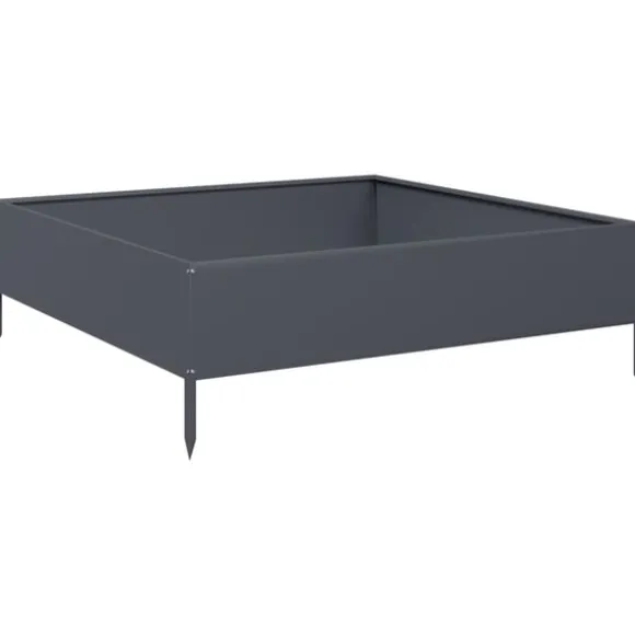 vidaXL højbed 100x100x33,5 cm stål antracitgrå