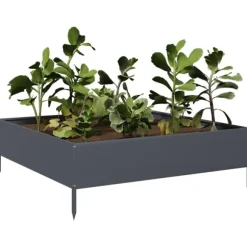 vidaXL højbed 100x100x33,5 cm stål antracitgrå