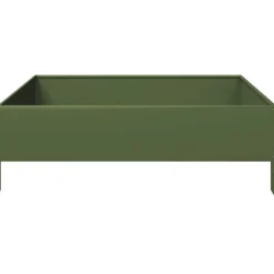 vidaXL højbed 100x100x33,5 cm stål olivengrøn