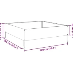 vidaXL højbed 100x100x33,5 cm stål olivengrøn