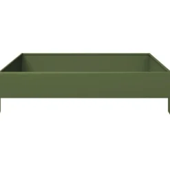 vidaXL højbed 100x100x26 cm stål olivengrøn