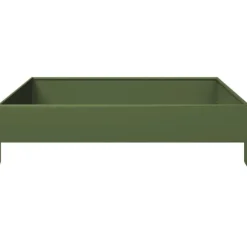 vidaXL højbed 100x100x26 cm stål olivengrøn