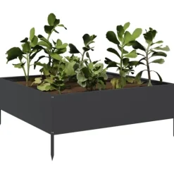 vidaXL højbed 100x100x25 cm stål sort