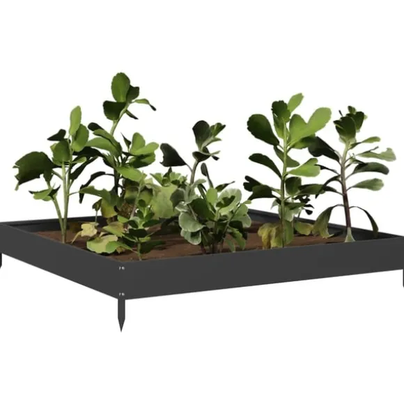 vidaXL højbed 100x100x18,5 cm stål sort