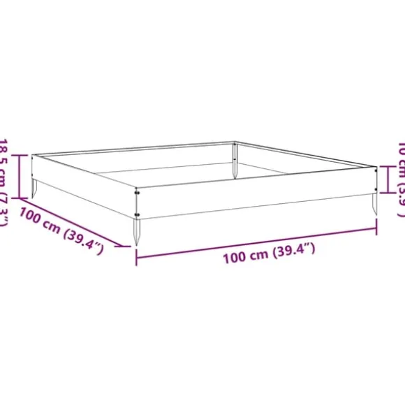 vidaXL højbed 100x100x18,5 cm stål sort