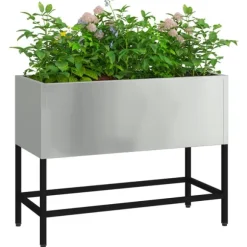 vidaXL Hævet haveplante Sølv 60 x 26 x 45 cm Galvaniseret stål