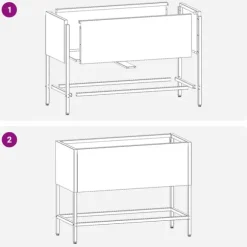 vidaXL Hævet haveplante Sølv 60 x 26 x 45 cm Galvaniseret stål