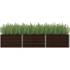 vidaXL hævet plantekasse 240x80x45 cm galvaniseret stål brun - Plantekrukker