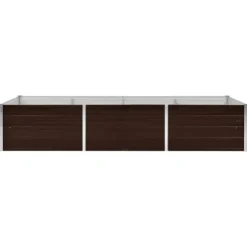 vidaXL hævet plantekasse 240x80x45 cm galvaniseret stål brun - Plantekrukker