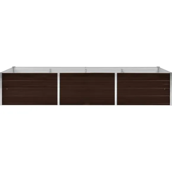 vidaXL hævet plantekasse 240x80x45 cm galvaniseret stål brun - Plantekrukker