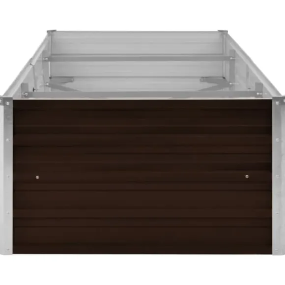 vidaXL hævet plantekasse 240x80x45 cm galvaniseret stål brun - Plantekrukker