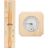 vidaXL 2-i-1 saunasæt hygrometer og timeglas massivt fyrretræ
