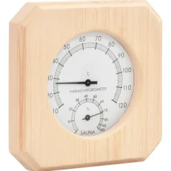 vidaXL 2-i-1 saunasæt hygrometer og timeglas massivt fyrretræ