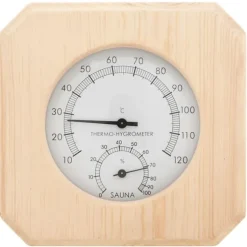 vidaXL 2-i-1 saunasæt hygrometer og timeglas massivt fyrretræ
