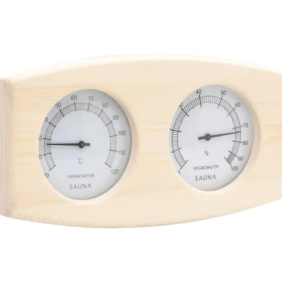 vidaXL 2-i-1 saunasæt med hygrometer og timeglas massivt fyrretræ