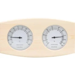 vidaXL 2-i-1 saunasæt med hygrometer og timeglas massivt fyrretræ