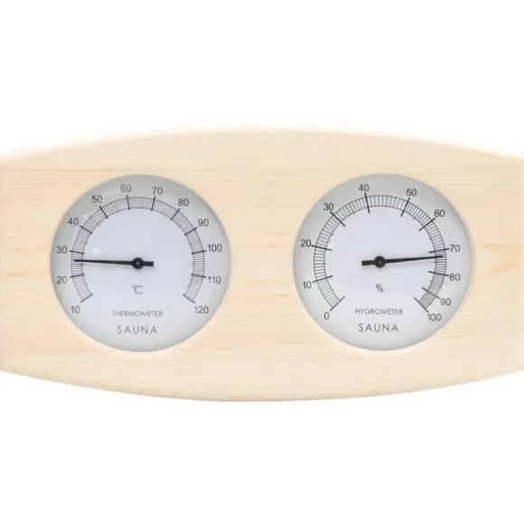 vidaXL 2-i-1 saunasæt med hygrometer og timeglas massivt fyrretræ