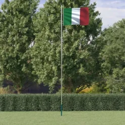 vidaXL Italien flag og flagstang 6,23 m aluminium - Flag & vimpler