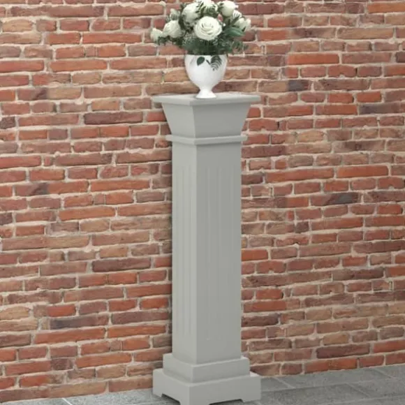 vidaXL klassisk plantestativ 17x17x66 cm MDF firkantet grå - Planteborde