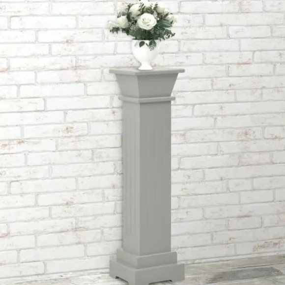 vidaXL klassisk plantestativ 17x17x66 cm MDF firkantet grå - Planteborde