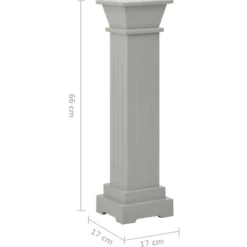 vidaXL klassisk plantestativ 17x17x66 cm MDF firkantet grå - Planteborde