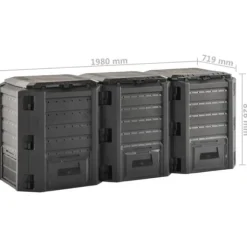 vidaXL kompostbeholder 1200 l sort - Kompostbeholdere