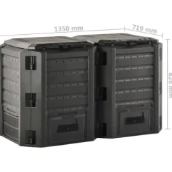 vidaXL kompostbeholder 800 l sort - Kompostbeholdere