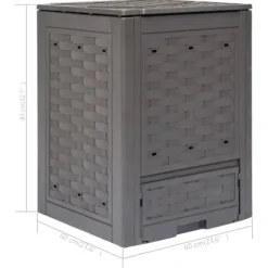 vidaXL kompostbeholder til haven 300 l 60 x 60 x 83 cm brun - Kompostbeholdere