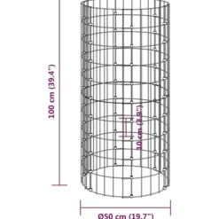 vidaXL kompostbeholder Ø50x100 cm galvaniseret stål - Kompostbeholdere