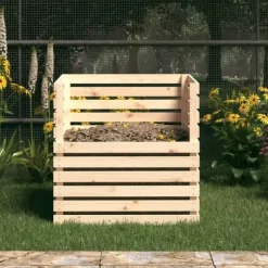 vidaXL kompostbeholder 80x80x78 cm massivt fyrretræ - Kompostbeholdere